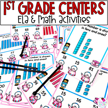 Preview of 1st Grade - Phonics - Grammar - Math Centers - ELA Centers - Nursery Rhymes