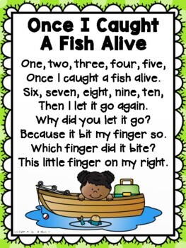 Nursery Rhyme Math Freebie! {1, 2, 3, 4, 5, Once I Caught A Fish Alive}