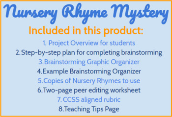 Preview of Nursery Rhyme Mystery - Creative, Common Core-aligned Writing Project