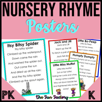 Nursery Rhyme Posters by The Fun Factory | Teachers Pay Teachers