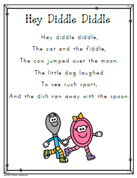 Nursery Rhyme Posters and Mini Books: Hey Diddle Diddle by Gwen Jellerson