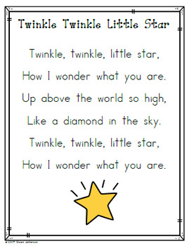 Nursery Rhymes, Twinkle Twinkle Little Star