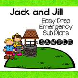 Kindergarten Sub Plans for Jack and Jill Sample Freebie