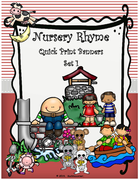 Preview of Nursery Rhyme Quick Print Banners for the Elem. Classroom - Set 1