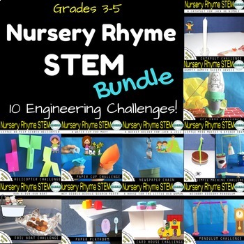 Preview of STEM Engineering Challenge Bundle {10 Nursery Rhyme Challenges Grades 3-5}