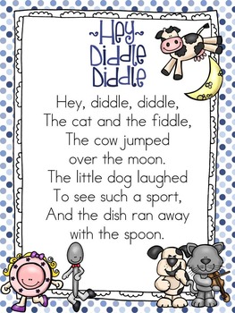 Nursery Rhyme Shared Reading Unit Hey Diddle Diddle | TPT