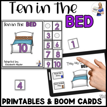 Preview of Nursery Rhyme Ten in the Bed Counting Unit (Interactive Book & Boom Cards!)