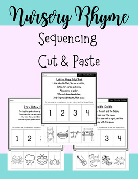 Preview of Nursery Rhyme Sequencing Cut & Paste Worksheets