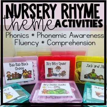 Preview of Nursery Rhymes Lyrics Worksheets Games Activities Phonemic Awareness Printables