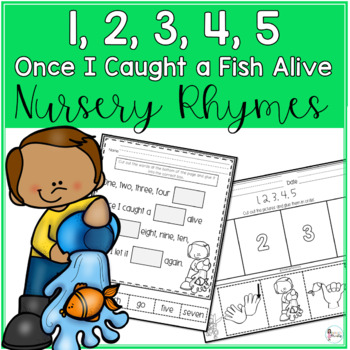 One Two Three Four Five Once I Caught a Fish Alive Colored Nursery Rhyme  Poster