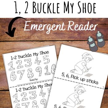 Preview of Nursery Rhymes: 1, 2, Buckle My Shoe Emergent Reader