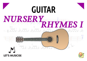 Preview of Nursery Rhymes 1  for Guitar (& Bass) with Tablatures/note names, Chord Charts