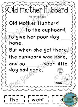 Nursery Rhymes: Printables and Activities by Miss Jacobs' Little Learners