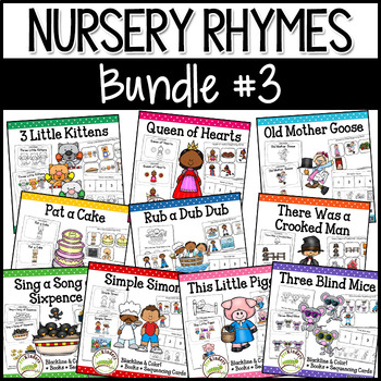 Preview of Nursery Rhymes BUNDLE Set #3: Books & Sequencing Cards