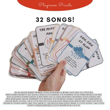 Preview of Nursery Rhymes Choosing Cards Preschool Learning Children Songs