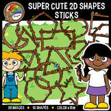 Nursery Rhymes Clipart - 2D Shapes - Sticks - {Nature , Sp