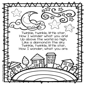Nursery Rhymes Coloring Pages by First Little Lessons | TpT