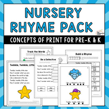 Preview of Nursery Rhymes Concepts of Print Pack