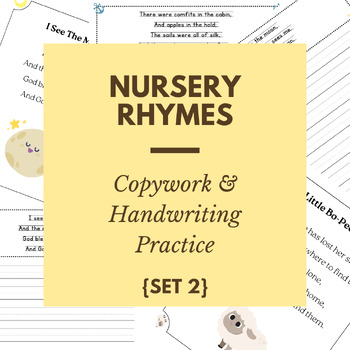Preview of Nursery Rhymes Copywork & Handwriting Practice|Set 2