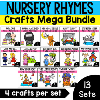 Preview of Nursery Rhymes Craft Activities Mega Bundle