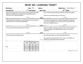 Preview of Nursery Rhymes Daily Lesson Plans & Vocabulary