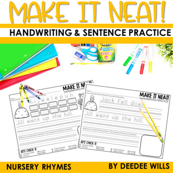 Preview of Nursery Rhymes Handwriting Practice Themed Handwriting and Sentences