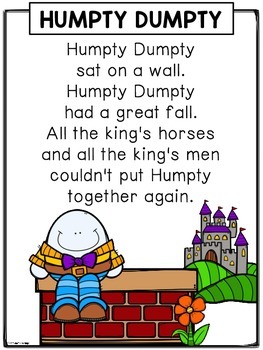 Nursery Rhymes: Humpty Dumpty by More than Math by Mo | TpT