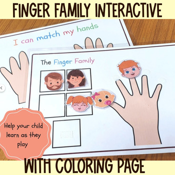 Preview of Nursery Rhymes Interactive preschool activity, Finger family coloring pages