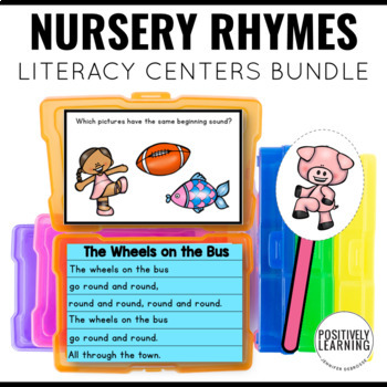 Preview of Nursery Rhymes Activities Lesson Bundle for Small Reading Groups and Centers