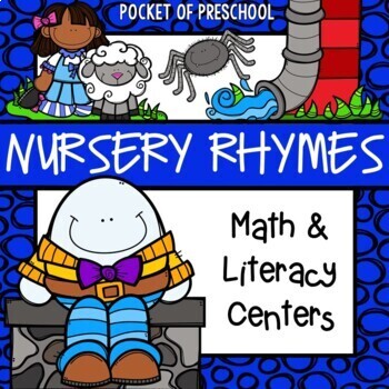 Preview of Nursery Rhymes Math and Literacy Centers for Preschool, Pre-K, and Kindergarten