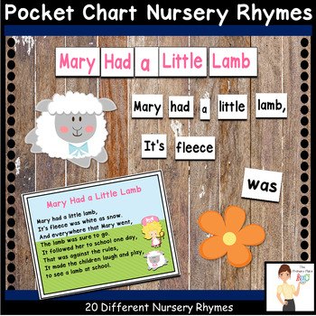 One Two Three Four Five BUILD A POEM Nursery Rhyme Pocket Chart Center