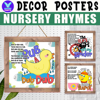Preview of Nursery Rhymes Poetry Posters Classroom Decor Bulletin Board Ideas