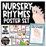 Nursery Rhymes Poster Set, Full Colour, 14 Favourite Rhyme