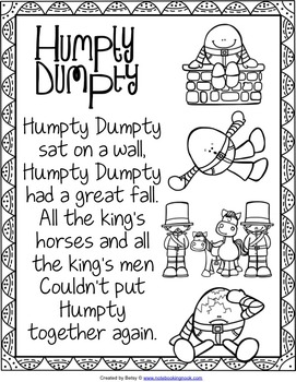 Nursery Rhymes Posters by The Notebooking Nook | TpT