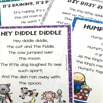 Nursery Rhymes Posters | 35 Colored Mother Goose Printables | TpT