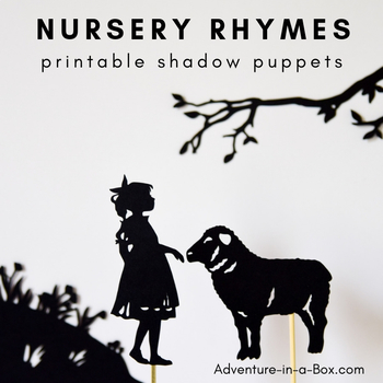 Preview of Nursery Rhymes Printable Shadow Puppets for Children