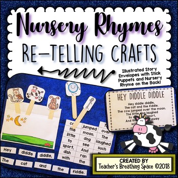 Preview of Nursery Rhymes Re-Telling Craftivity with Stick Puppets