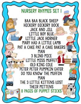 Nursery Rhymes Set 1 by Preschool Printable | Teachers Pay Teachers