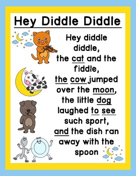 Nursery Rhymes - Sight Words - Zero Prep! by Positively Playful Preschool