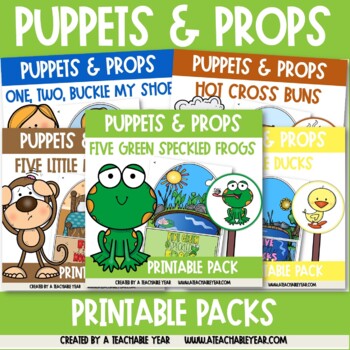Preview of Nursery Rhymes & Songs Puppets and Props | Bundle