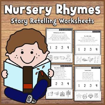 Preview of Nursery Rhymes Story Retelling: Interactive Sequencing Worksheets