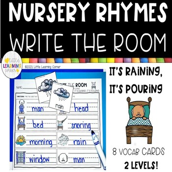 Preview of Nursery Rhymes Write the Room  IT'S RAINING, IT'S POURING