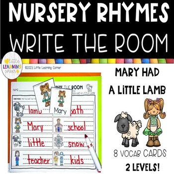 Preview of Nursery Rhymes Write the Room  MARY HAD A LITTLE LAMB