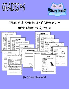 Preview of Elements of Literature with Nursery Rhymes Activities and Project