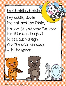 Nursery Rhymes: Hey Diddle, Diddle by Homeschooling by Heart | TPT