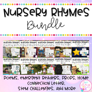 Preview of Nursery Rhymes with a Home Connection and Stem Challenge Bundle