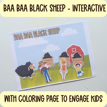 Preview of Nursery rhymes Interactive Printable For Preschool,Baa Baa Black Sheep