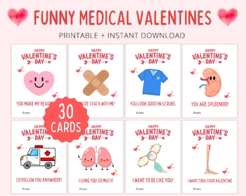 Preview of Nursing Valentines, Medical Valentines, Valentines for Nurses
