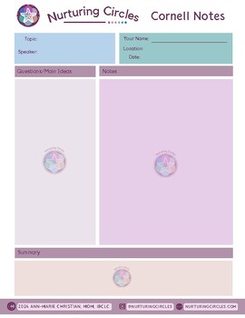 Preview of Nurturing Circles Cornell Notes FREE