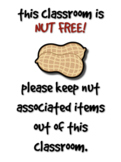 Nut Free Classroom Poster